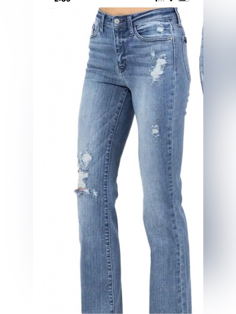 Judy Blue Light Blue Distressed Straight Leg Jeans